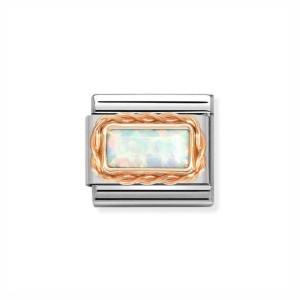 Element Link Nomination Composable Rose Gold Opal 430512/07