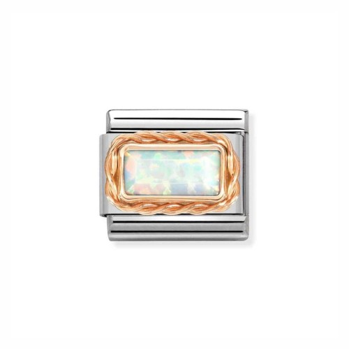 Element Link Nomination Composable Rose Gold Opal 430512/07
